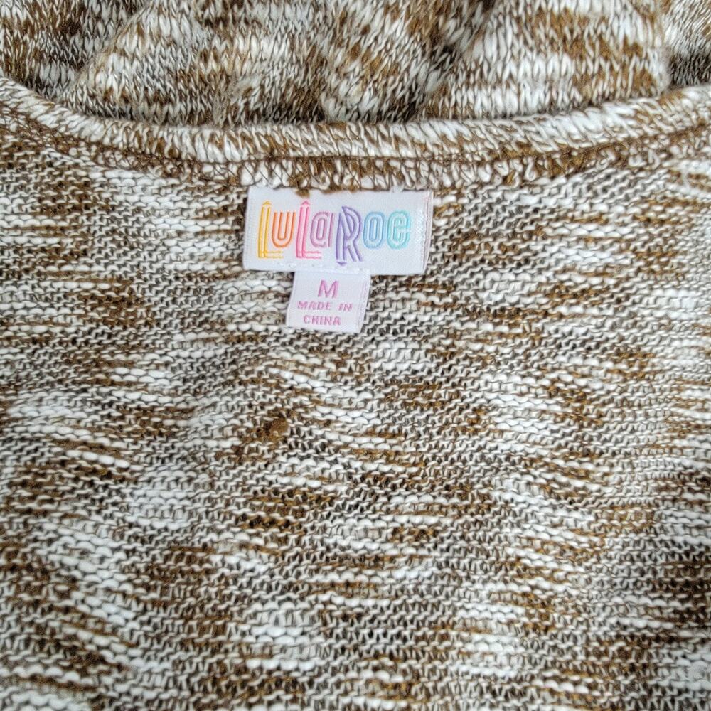 LuLaRoe Lindsay Kimono Cardigan Women's Medium Brown White Open Front NWOT - Picture 5 of 6